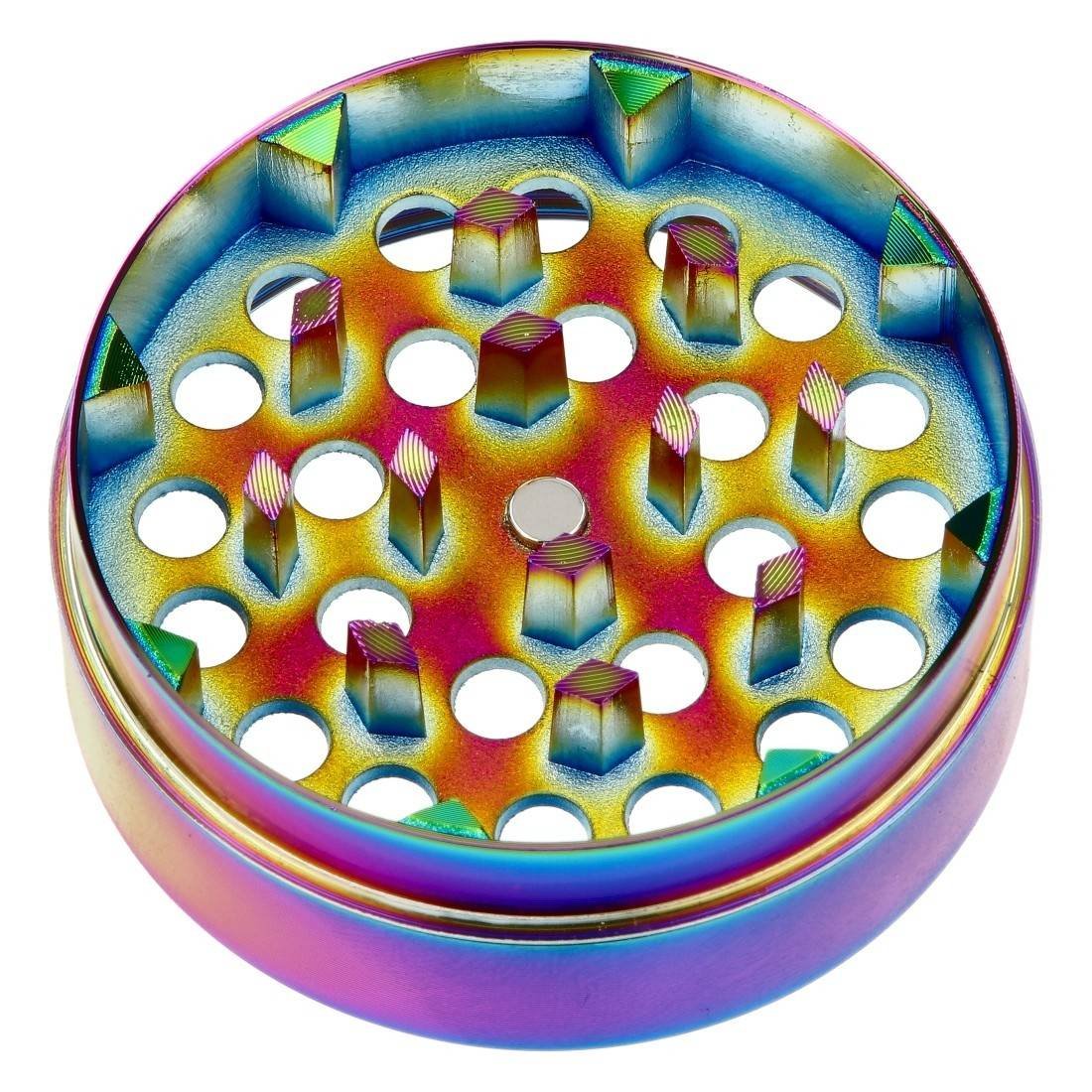 Grinder Fire-Flow Rainbow Highlife 50 mm – vue 2 – Old Green